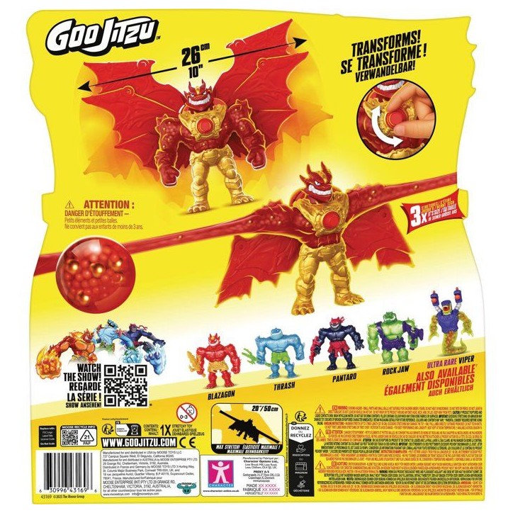 Figurine - HERoeS OF GOO JIT ZU - Blazagon Deluxe - 20 cm - Ailes de combat - Extensible Figurine - HERoeS OF GOO JIT ZU - Blazagon Deluxe - 20 cm - Ailes de combat - Extensible