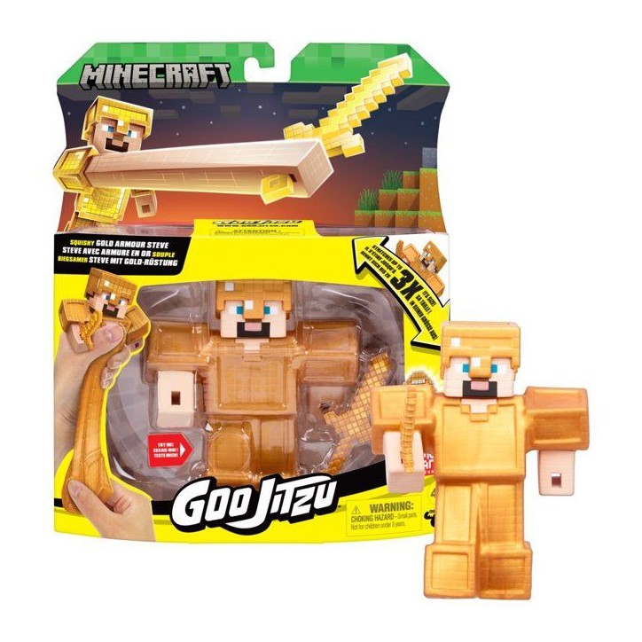 Figurine - HERoeS OF GOO JIT ZU - Steve Gold - 11 cm - Extensible - Minecraft
