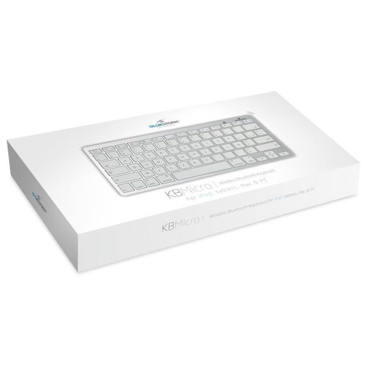 Clavier sans fil Bluetooth - BLUESTORK - MINI MAC - Compact - Compatible Mac - Blanc Clavier sans fil Bluetooth - BLUESTORK - MINI MAC - Compact - Compatible Mac - Blanc