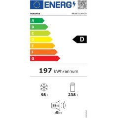 Réfrigérateur combiné congélateur bas - HISENSE - RB3N331NACD - 2