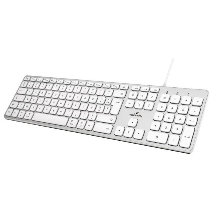 Clavier Filaire - BLUESTORK - KB Mac - Compatible Mac - Blanc Clavier Filaire - BLUESTORK - KB Mac - Compatible Mac - Blanc