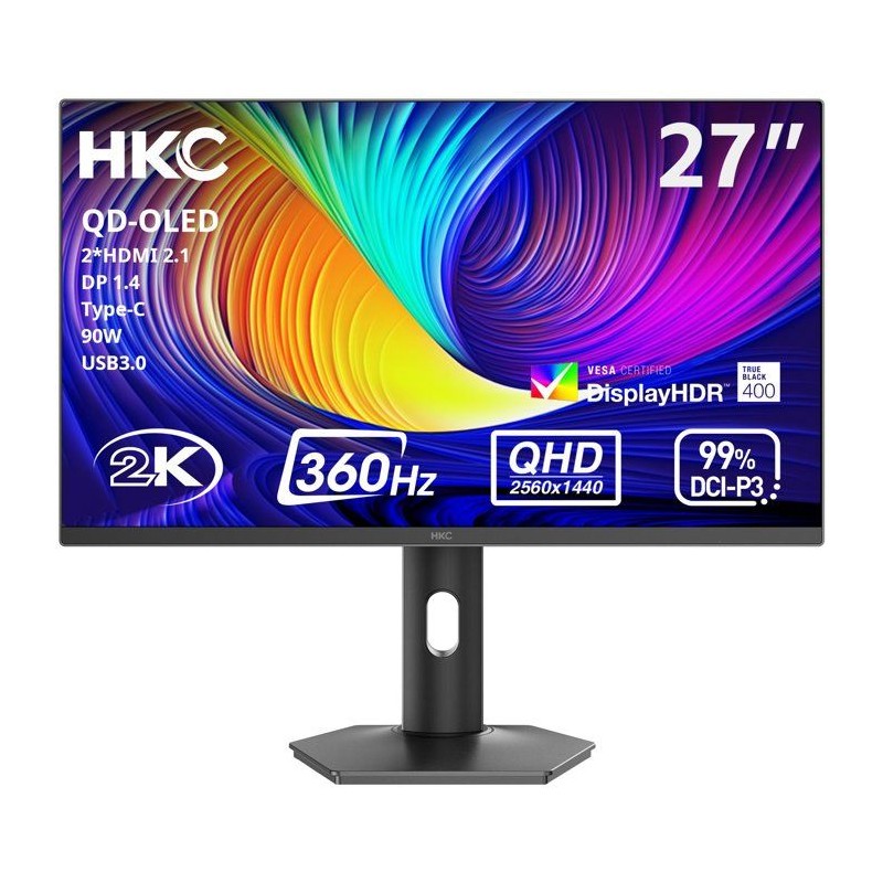 Ecran PC Gamer - HKC - 27 - QHD - 360Hz - Dalle OLED - 0.03ms - GS27QE