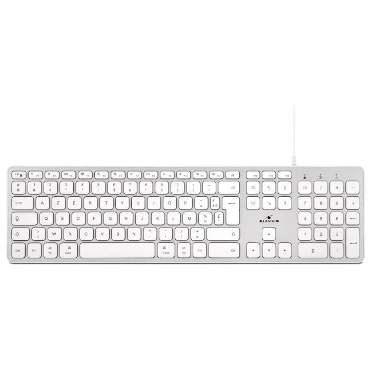 Clavier Filaire - BLUESTORK - KB Mac - Compatible Mac - Blanc Clavier Filaire - BLUESTORK - KB Mac - Compatible Mac - Blanc