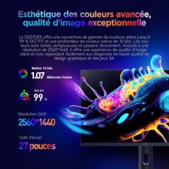 Ecran PC Gamer - HKC - 27 - QHD - 360Hz - Dalle OLED - 0.03ms - GS27QE