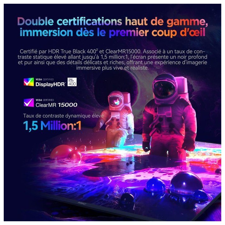 Ecran PC Gamer - HKC - 27 - QHD - 360Hz - Dalle OLED - 0.03ms - GS27QES