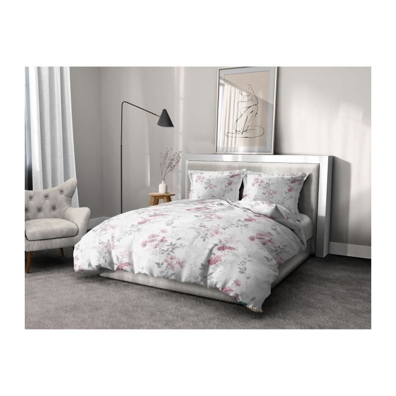 Parure de couette 220x240 cm HOME LINGE PASSION POMPADOUR : Housse de