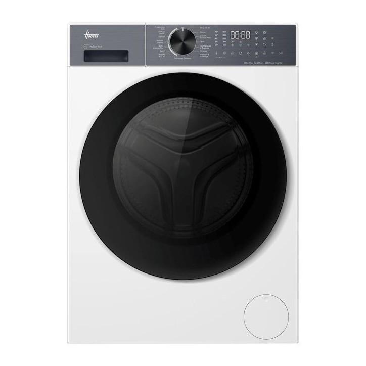 Lave-linge hublot HOOVER HLP 610BL10UH-47 - 10 kg - Induction - 1600 trs/min - Classe A-35% - Connecté - Vapeur - Blanc