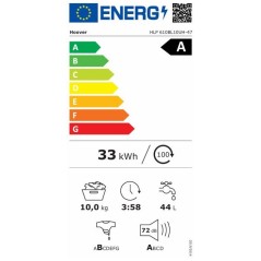Lave-linge hublot HOOVER HLP 610BL10UH-47 - 10 kg - Induction - 1600 t
