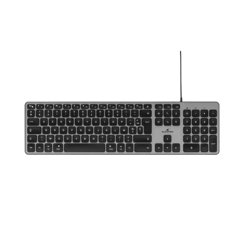 Clavier Filaire - Bluestork - KB Mac - Azerty - Compatible Mac - Noir