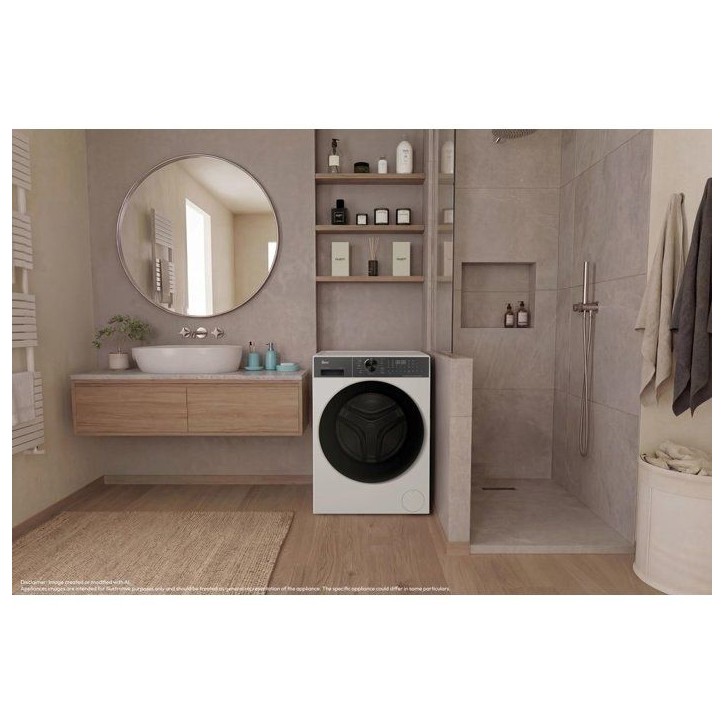 Lave-linge hublot HOOVER HLP 610BL10UH-47 - 10 kg - Induction - 1600 trs/min - Classe A-35% - Connecté - Vapeur - Blanc