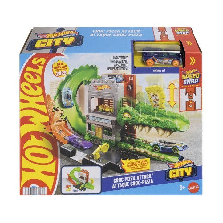 Coffret de piste - HOT WHEELS - Attaque du Crocodile - Véhicule 1/64 inclus - Compatible Speed Snap - Des 3 ans Coffret de piste - HOT WHEELS - Attaque du Crocodile - Véhicule 1/64 inclus - Compatible Speed Snap - Des 3 ans