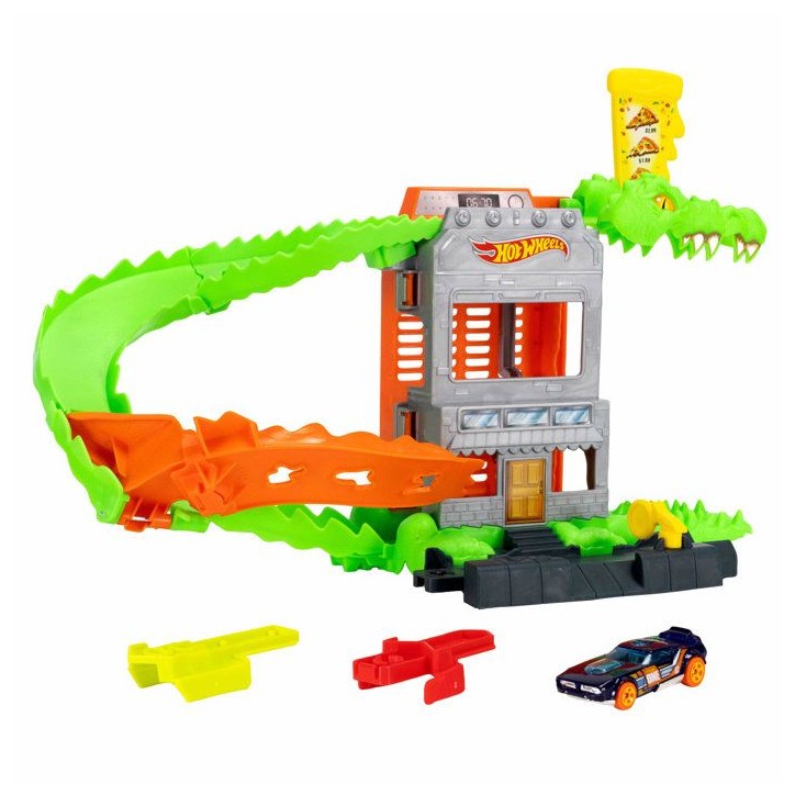 Coffret de piste - HOT WHEELS - Attaque du Crocodile - Véhicule 1/64 inclus - Compatible Speed Snap - Des 3 ans Coffret de piste - HOT WHEELS - Attaque du Crocodile - Véhicule 1/64 inclus - Compatible Speed Snap - Des 3 ans