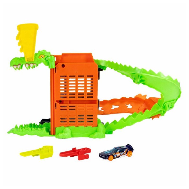 Coffret de piste - HOT WHEELS - Attaque du Crocodile - Véhicule 1/64 inclus - Compatible Speed Snap - Des 3 ans Coffret de piste - HOT WHEELS - Attaque du Crocodile - Véhicule 1/64 inclus - Compatible Speed Snap - Des 3 ans