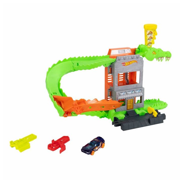 Coffret de piste - HOT WHEELS - Attaque du Crocodile - Véhicule 1/64 inclus - Compatible Speed Snap - Des 3 ans Coffret de piste - HOT WHEELS - Attaque du Crocodile - Véhicule 1/64 inclus - Compatible Speed Snap - Des 3 ans