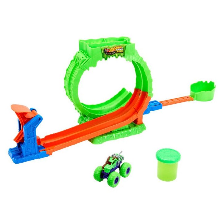 Coffret de jeu - HOT WHEELS Monster Trucks - Défi Looping Chaos - Wreckin' Wolf 1/64 - Slime inclus - Des 4 ans Coffret de jeu - HOT WHEELS Monster Trucks - Défi Looping Chaos - Wreckin' Wolf 1/64 - Slime inclus - Des 4 ans