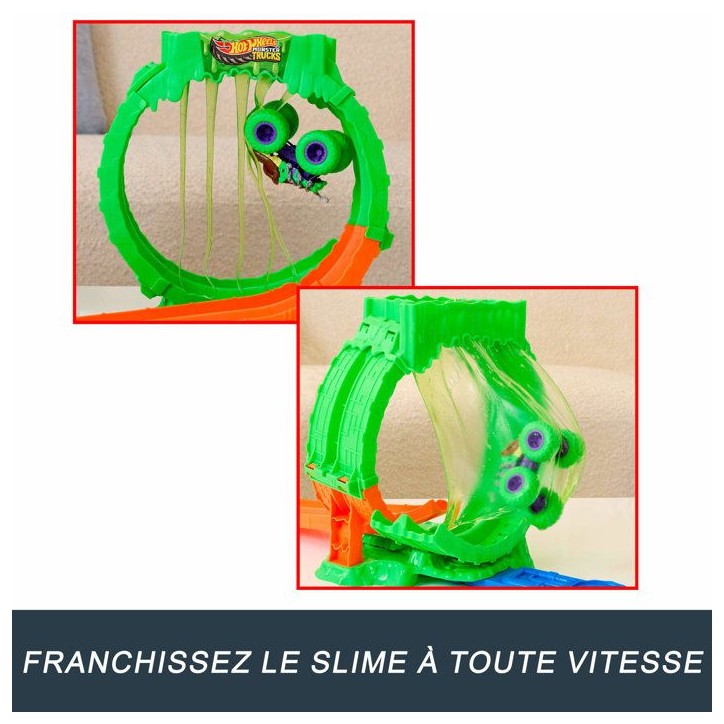 Coffret de jeu - HOT WHEELS Monster Trucks - Défi Looping Chaos - Wreckin' Wolf 1/64 - Slime inclus - Des 4 ans Coffret de jeu - HOT WHEELS Monster Trucks - Défi Looping Chaos - Wreckin' Wolf 1/64 - Slime inclus - Des 4 ans