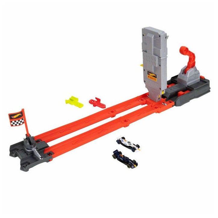 Coffret piste - HOT WHEELS - Piste Grille de Départ Formule 1 - 2 véhicules 1/64 inclus - Lanceurs et feux de départ - Des 3 Coffret piste - HOT WHEELS - Piste Grille de Départ Formule 1 - 2 véhicules 1/64 inclus - Lanceurs et feux de départ - Des 3