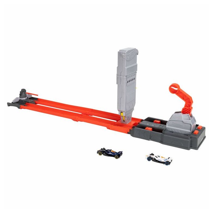 Coffret piste - HOT WHEELS - Piste Grille de Départ Formule 1 - 2 véhicules 1/64 inclus - Lanceurs et feux de départ - Des 3 Coffret piste - HOT WHEELS - Piste Grille de Départ Formule 1 - 2 véhicules 1/64 inclus - Lanceurs et feux de départ - Des 3