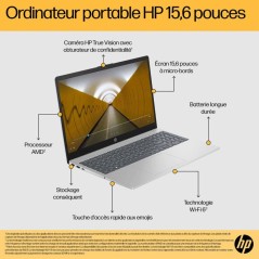PC Portable HP 15-fc1000nfx - Sans Windows - 15,6 FHD - Ryzen 3 7320U