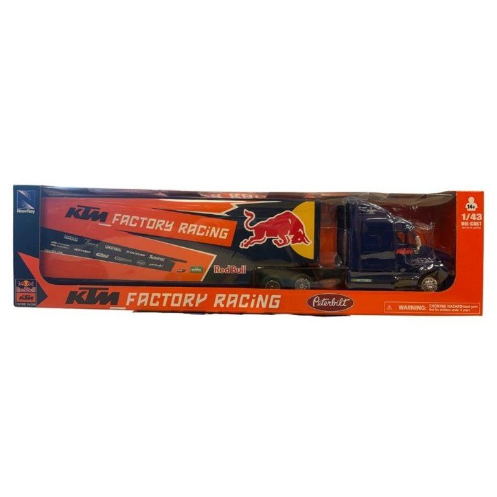 Camion miniature de collection - NEWRAY - Peterbilt T387 KTM Red Bull 2017 - 1/43