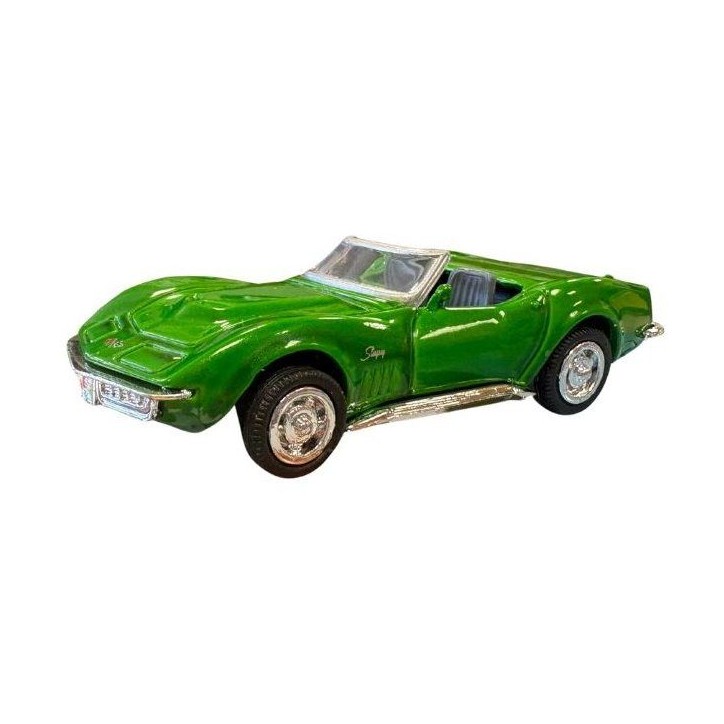 Voiture miniature de collection - NEWRAY - Chevrolet Corvette 1969 - Verte - 1/43 Voiture miniature de collection - NEWRAY - Chevrolet Corvette 1969 - Verte - 1/43