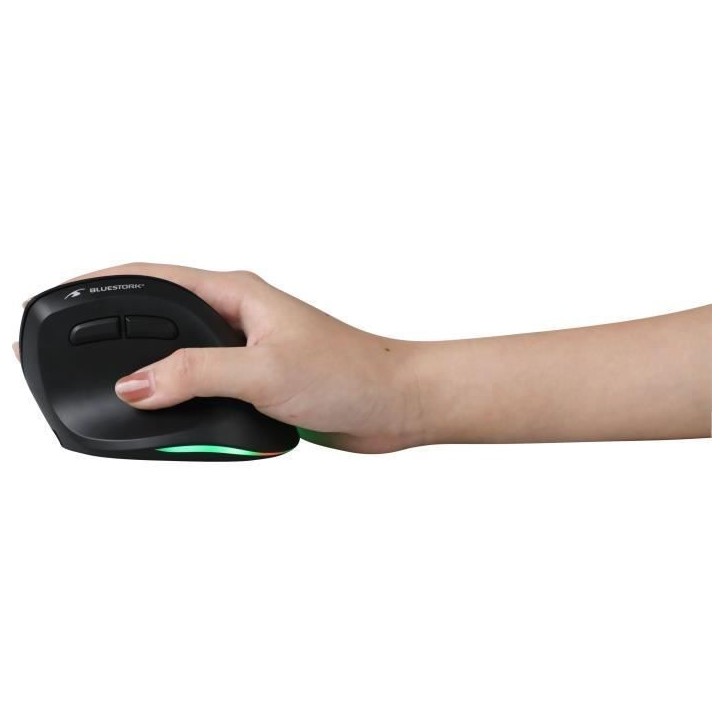 Souris Ergonomique Sans Fil - BLUESTORK - ERGO LUMI - PC/MAC - Noir Souris Ergonomique Sans Fil - BLUESTORK - ERGO LUMI - PC/MAC - Noir
