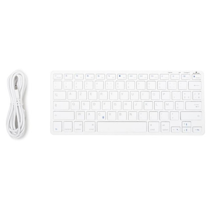 Clavier Sans Fil - BLUESTORK - MINI MAC R - Compact - Rechargeable - Blanc Clavier Sans Fil - BLUESTORK - MINI MAC R - Compact - Rechargeable - Blanc