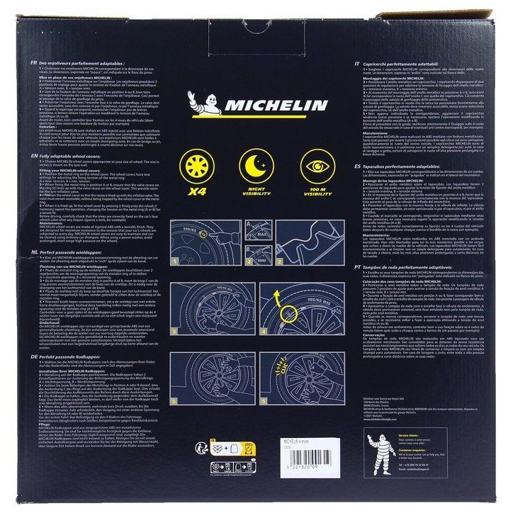 MICHELIN Enjoliveur 17 NVS 3D par 4 en boîte Noir