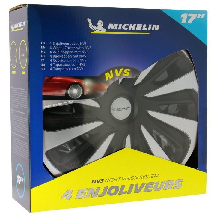 MICHELIN Enjoliveur 17 NVS 3D par 4 en boîte Noir