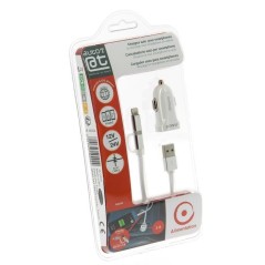 AUTO-T Kit chargeur 12/24V+câble 2en1 micro-USB/IPhone