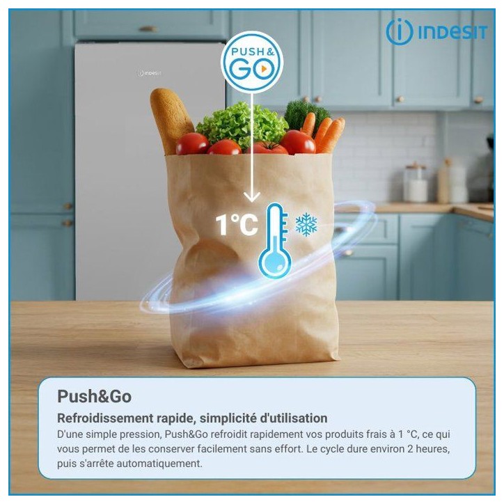 Réfrigérateur combiné congélateur - INDESIT - INK25362S5E - 2 portes - 315 L - 186x60x66 cm - Silver