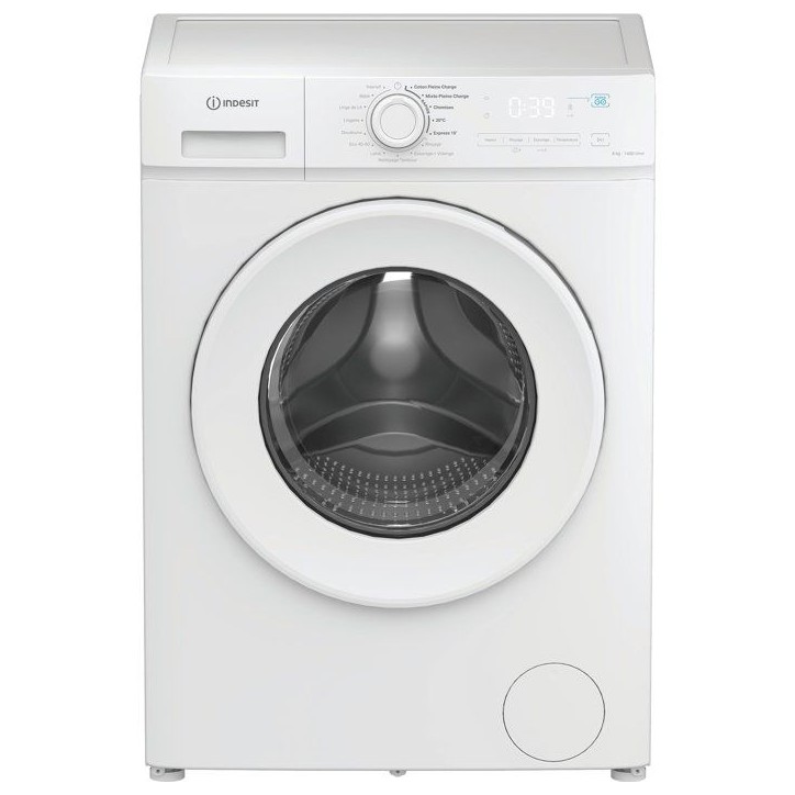 Lave-linge hublot pose libre INDESIT - 8 kg - Induction - L60cm - 1200 trs/min - blanc