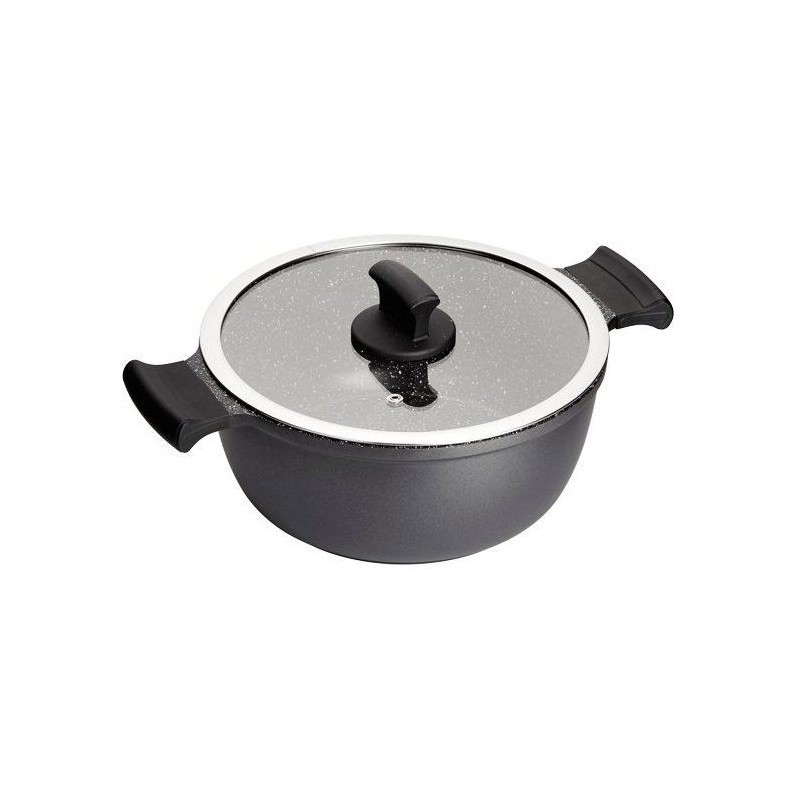 Cocotte - INOXIBAR - Absolut Black 28 cm - aluminium fondu - effet pie