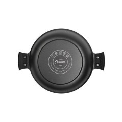 Cocotte - INOXIBAR - Absolut Black 28 cm - aluminium fondu - effet pierre - couvercle verre