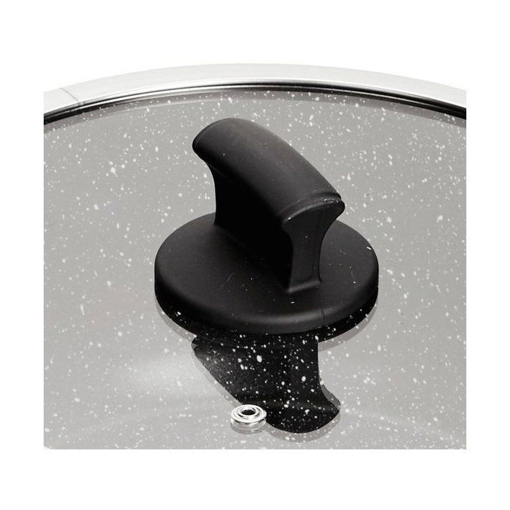 Cocotte - INOXIBAR - Absolut Black 28 cm - aluminium fondu - effet pierre - couvercle verre Cocotte - INOXIBAR - Absolut Black 28 cm - aluminium fondu - effet pierre - couvercle verre
