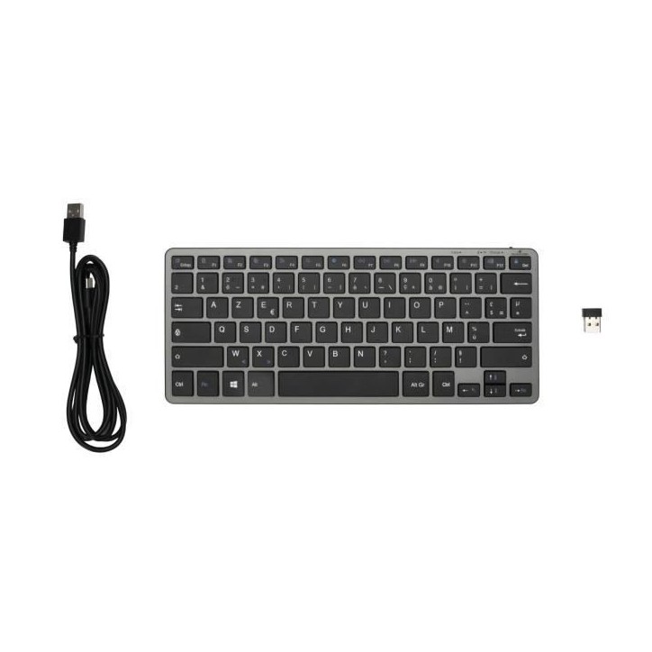 Clavier Sans Fil - BLUESTORK - MINI R - Compact - Rechargeable - Gris/Noir Clavier Sans Fil - BLUESTORK - MINI R - Compact - Rechargeable - Gris/Noir