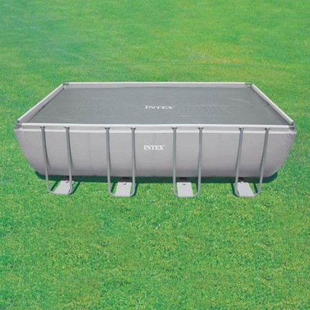 Bâche a bulles renforcée pour piscine - Rectangulaire - 5,49 x 2,74 m - Gris