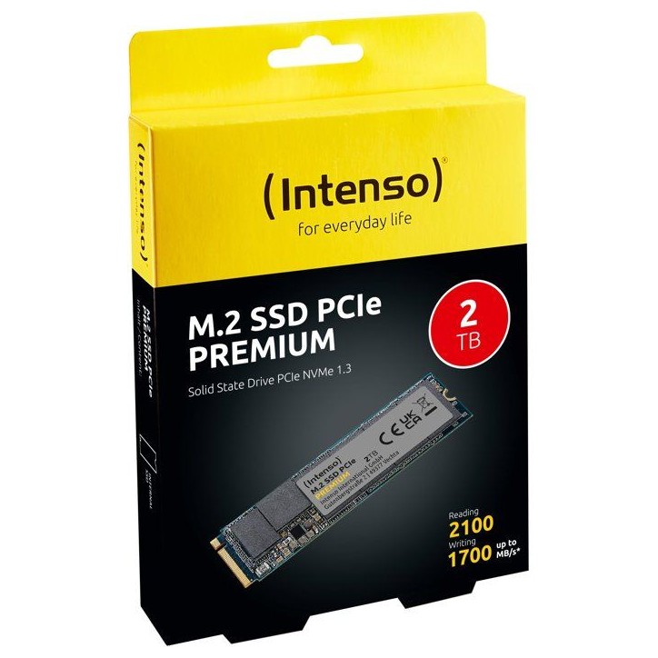 INTENSO - Premium - SSD Interne - 2 To - NVMe M.2 PCIe Gen 3x4 - Vitesse de lecture jusqu'a 2 100 Mo/s INTENSO - Premium - SSD Interne - 2 To - NVMe M.2 PCIe Gen 3x4 - Vitesse de lecture jusqu'a 2 100 Mo/s