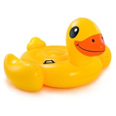 Bouée gonflable Canard Jaune a Chevaucher - INTEX - Jeux de Piscine - 2 poignées de maintien
