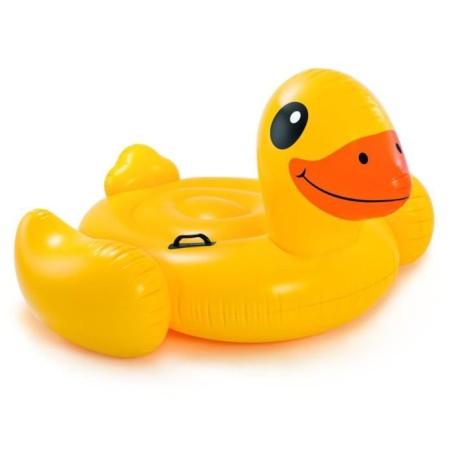 Bouée gonflable Canard Jaune a Chevaucher - INTEX - Jeux de Piscine - 2 poignées de maintien