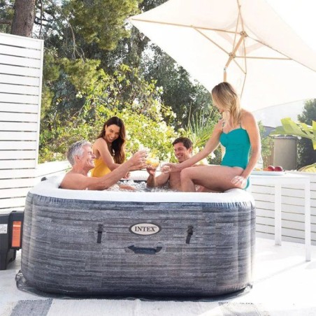 Spa gonflable INTEX - Ardoise - 175 x 175 x 71 cm - 4 places - Carré - 28450NP
