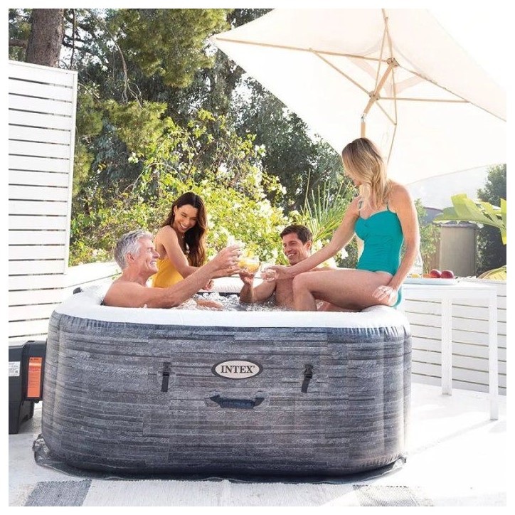 Spa gonflable INTEX - Ardoise - 175 x 175 x 71 cm - 4 places - Carré - 28450NP