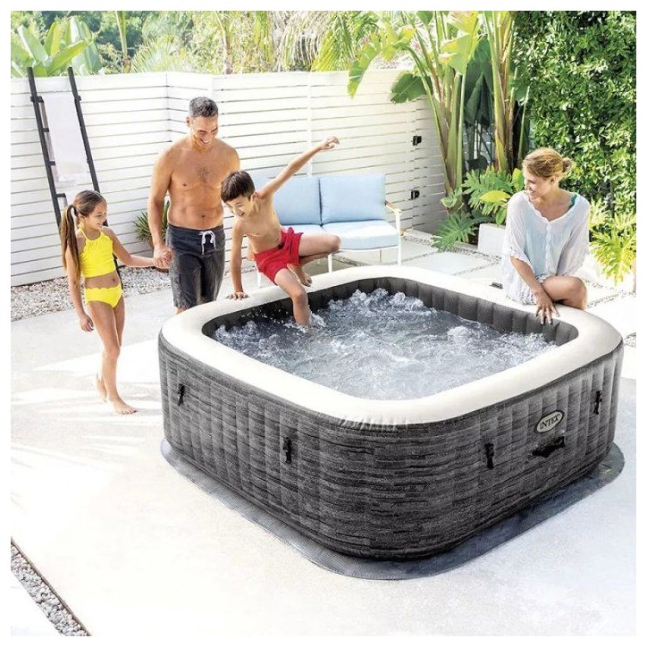 Spa gonflable INTEX - Ardoise - 175 x 175 x 71 cm - 4 places - Carré - 28450NP