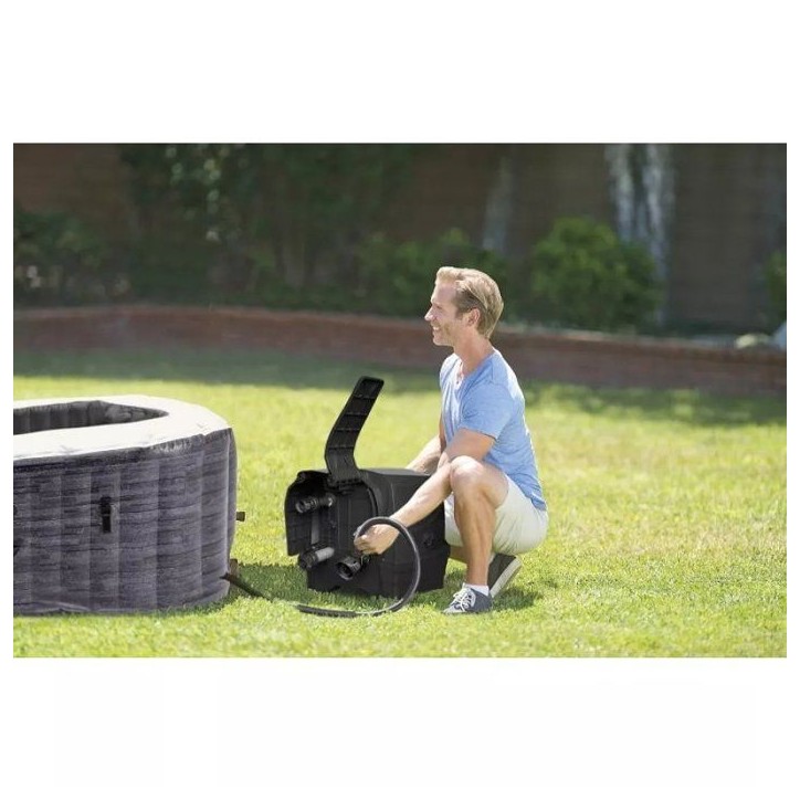 Spa gonflable INTEX - Ardoise - 175 x 175 x 71 cm - 4 places - Carré - 28450NP