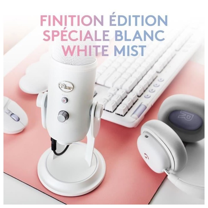 Microphone gamer - Filaire - Logitech G - Bleu Yeti - USB - Blanc Microphone gamer - Filaire - Logitech G - Bleu Yeti - USB - Blanc