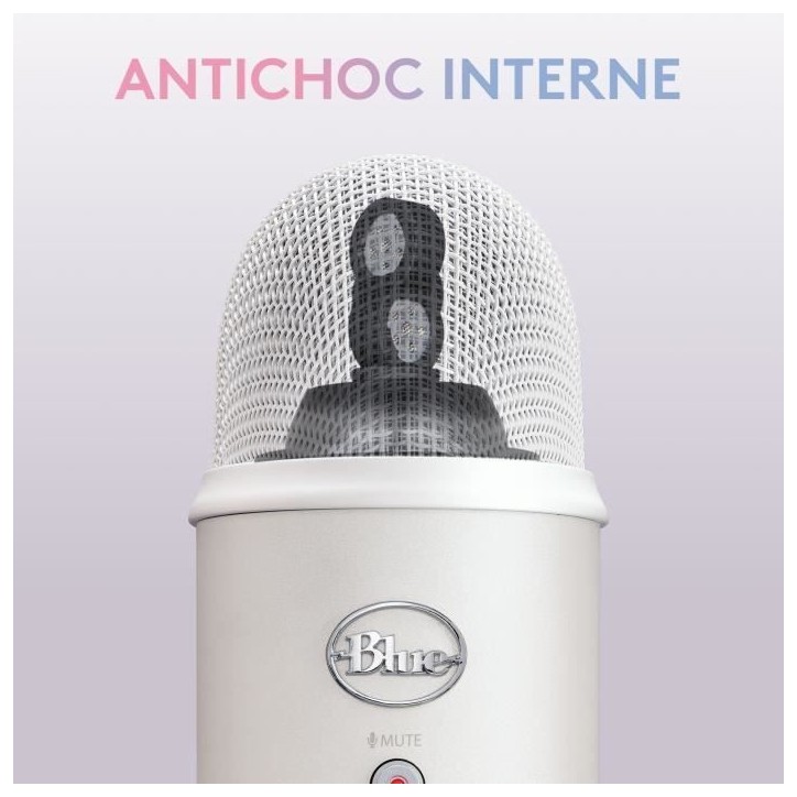 Microphone gamer - Filaire - Logitech G - Bleu Yeti - USB - Blanc Microphone gamer - Filaire - Logitech G - Bleu Yeti - USB - Blanc