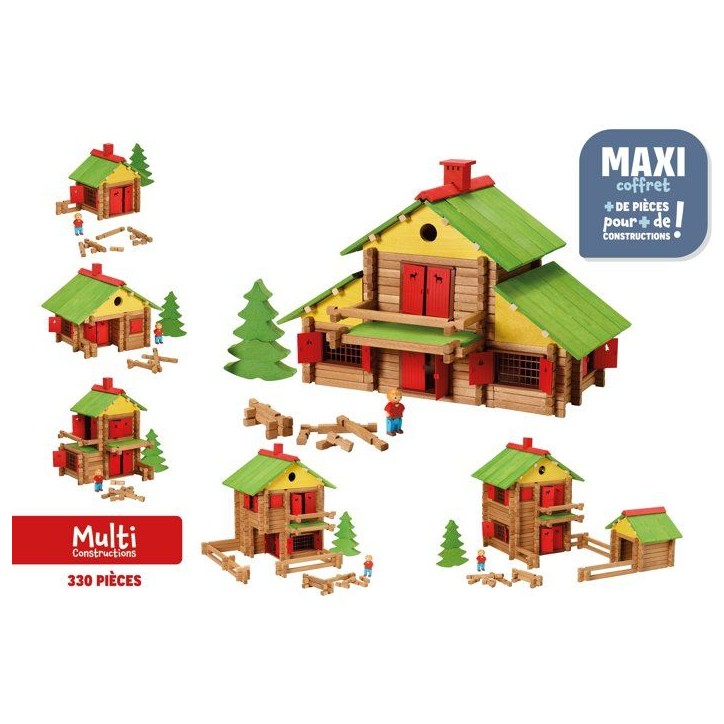 JEUJURA - Construction en bois - Mon chalet en bois - Maxi coffret - 330 pieces - Des 5 ans JEUJURA - Construction en bois - Mon chalet en bois - Maxi coffret - 330 pieces - Des 5 ans