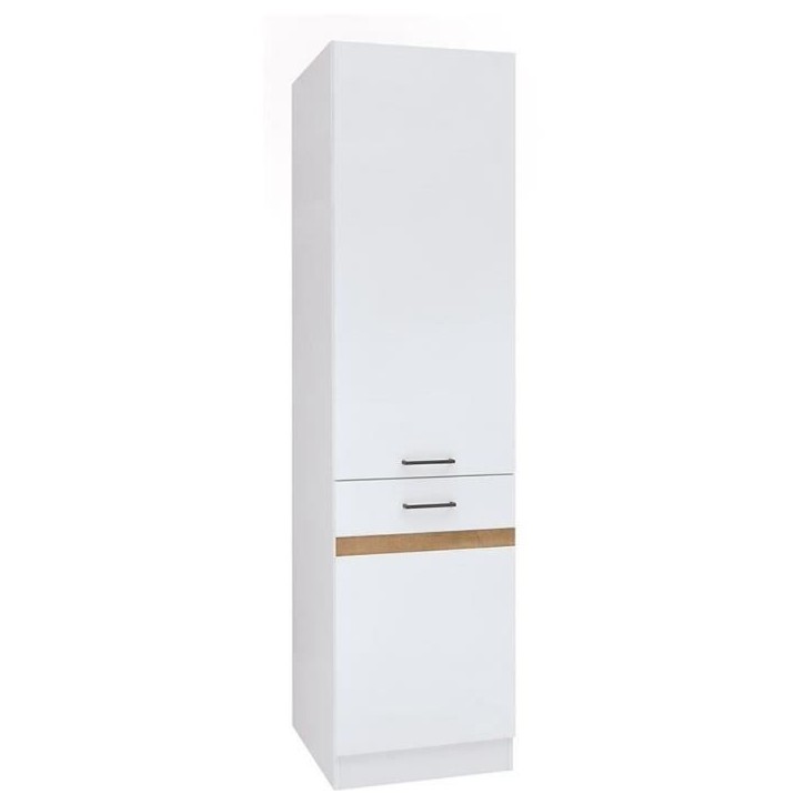 JUNONA Colonne de cuisine 2 Portes ouverture droite - L 50 x H 196 x P 46 cm - Blanc brillant JUNONA Colonne de cuisine 2 Portes ouverture droite - L 50 x H 196 x P 46 cm - Blanc brillant