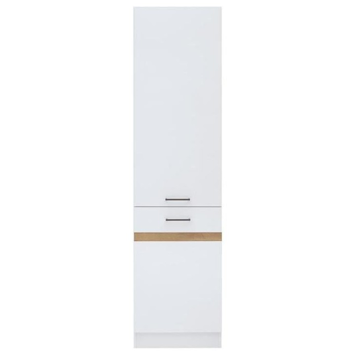 JUNONA Colonne de cuisine 2 Portes ouverture droite - L 50 x H 196 x P 46 cm - Blanc brillant JUNONA Colonne de cuisine 2 Portes ouverture droite - L 50 x H 196 x P 46 cm - Blanc brillant