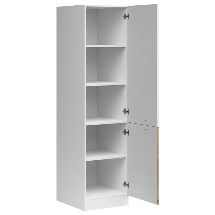 JUNONA Colonne de cuisine 2 Portes ouverture droite - L 50 x H 196 x P 46 cm - Blanc brillant JUNONA Colonne de cuisine 2 Portes ouverture droite - L 50 x H 196 x P 46 cm - Blanc brillant